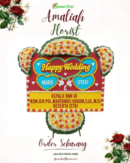 Papan Bunga Pernikahan Josari